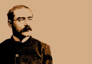 Stylised portrait of British poet Rudyard Kipling