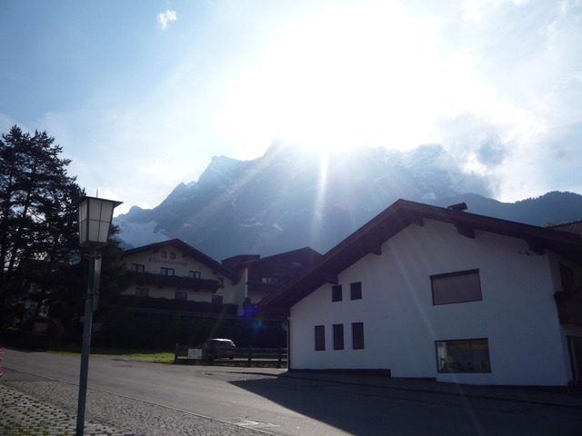 Sun over the Zugspitz in Ehrwald