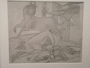 Preparatory pencil sketch for Guernica by Pablo Picasso
