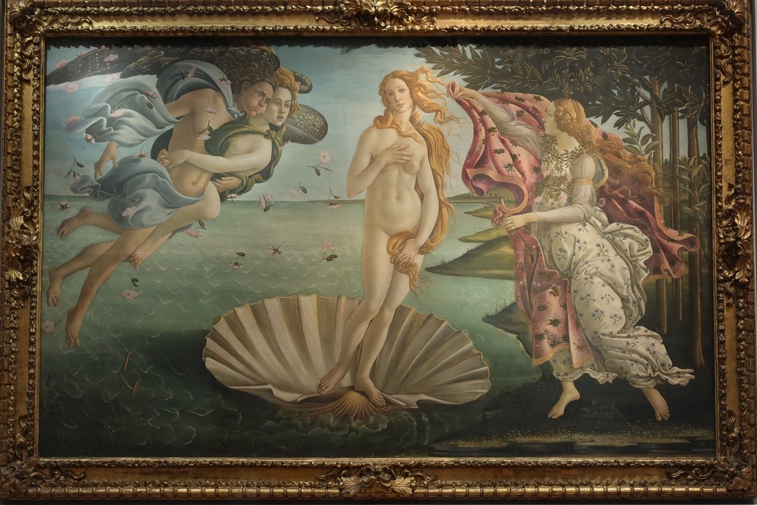 BIRTH OF VENUS BOTTICELLI STATUE MADE IN ITALY MARBLE BASE ART