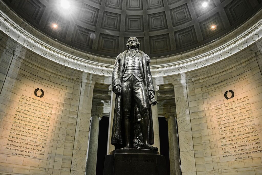 Interior of the Jefferson monument in Washington DC