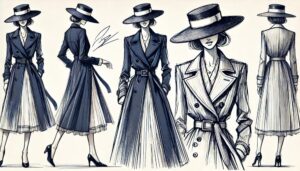 Fashion sketch of Melania's inauguration outfit