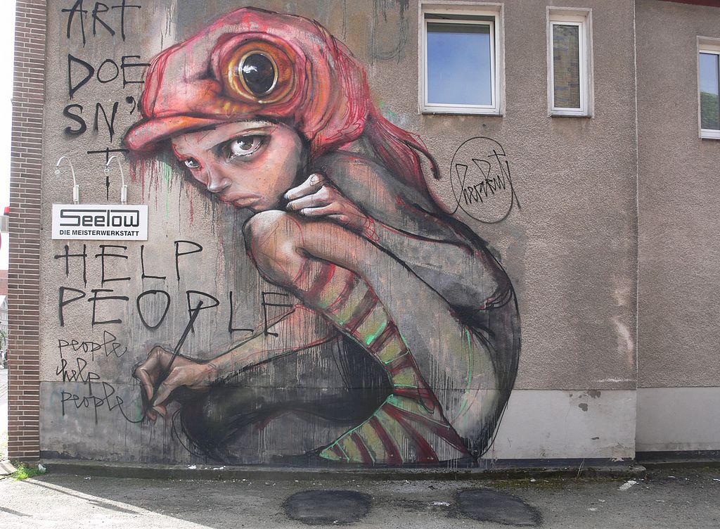 Graffiti of girl writing